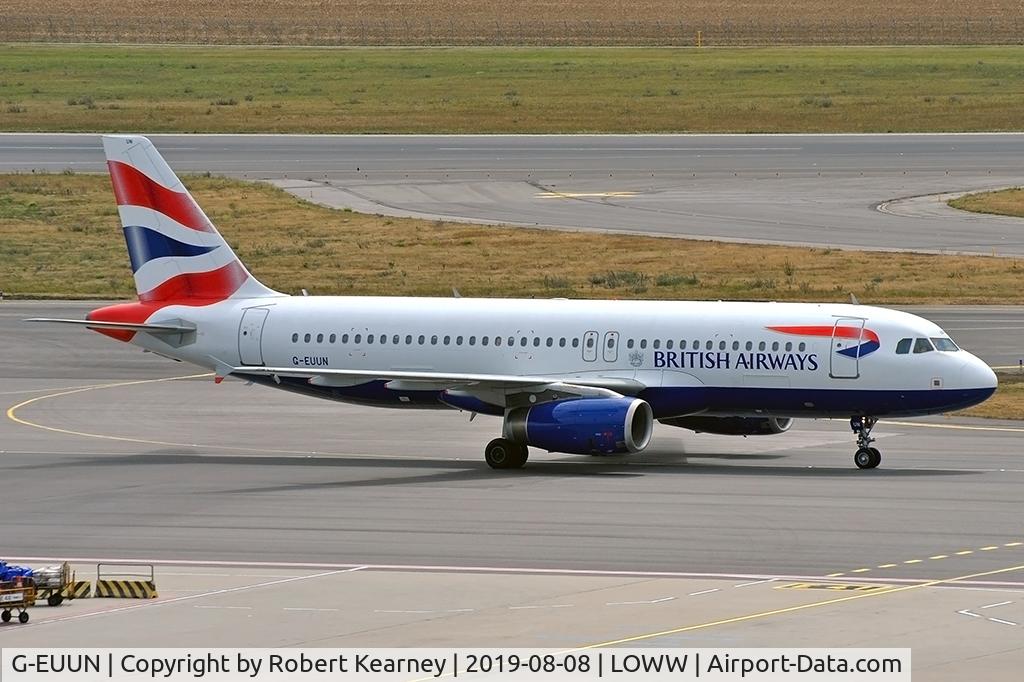 G-EUUN, 2003 Airbus A320-232 C/N 1910, Taxiing in after arrival