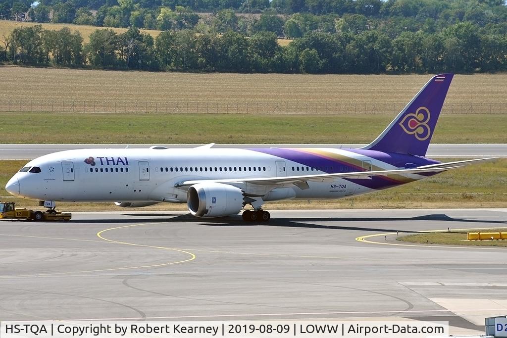 HS-TQA, 2014 Boeing 787-8 Dreamliner C/N 35315, Being towed to parking