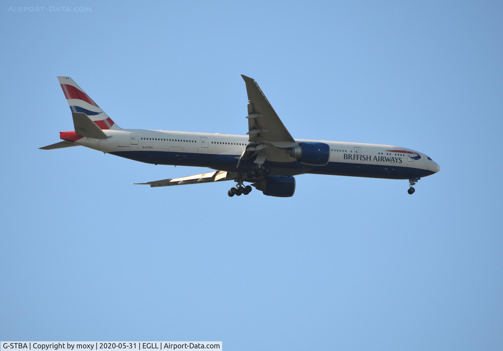 G-STBA, 2010 Boeing 777-336/ER C/N 40542, Boeing 777-336/ER on finals to 9R London Heathrow.
