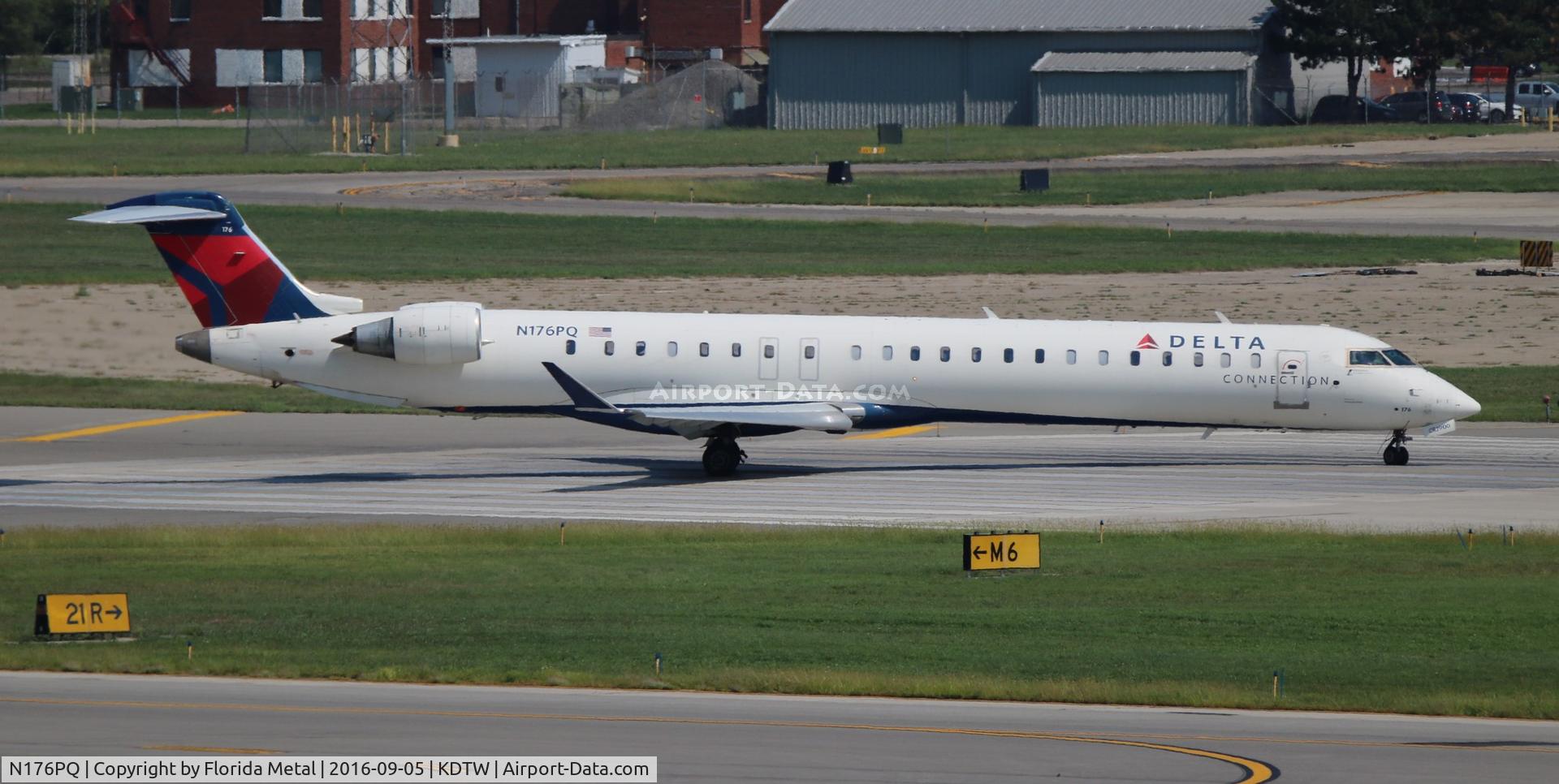 N176PQ, 2008 Bombardier CRJ-900ER (CL-600-2D24) C/N 15176, DTW 2016