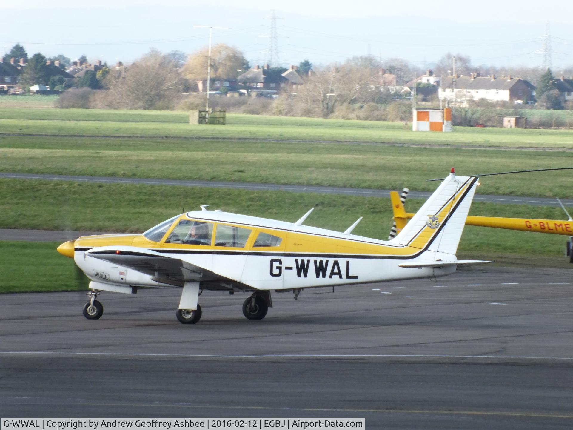 G-WWAL, 1968 Piper PA-28R-180 Cherokee Arrow C/N 28R-30461, G-WWAL at Gloucestershire Airport.