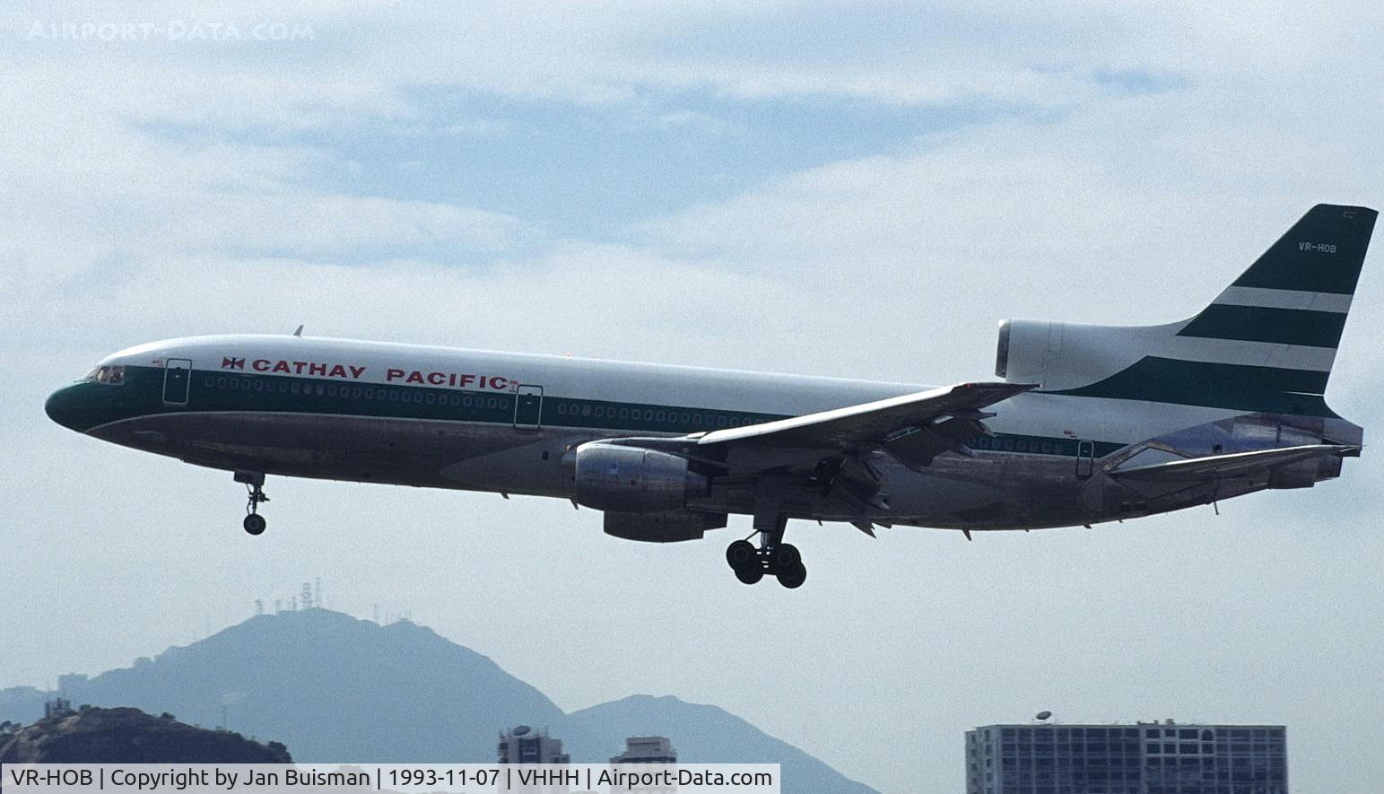 VR-HOB, Lockheed L-1011-385-1 TriStar 1 C/N 193A-1037, Cathay Pacific Airways