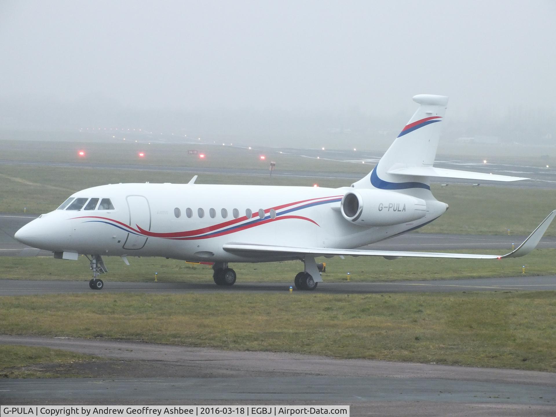 G-PULA, 2014 Dassault Falcon 2000LXS C/N 269, G-PULA at Gloucestershire Airport.