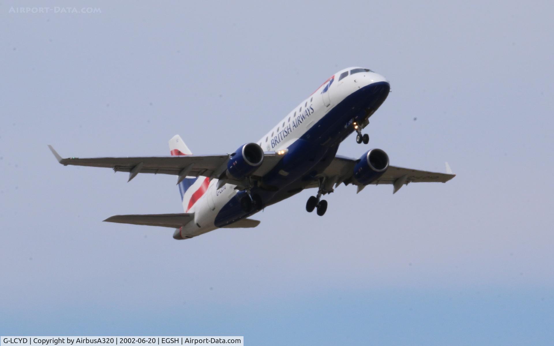 G-LCYD, 2009 Embraer 170STD (ERJ-170-100STD) C/N 17000294, departing NWI