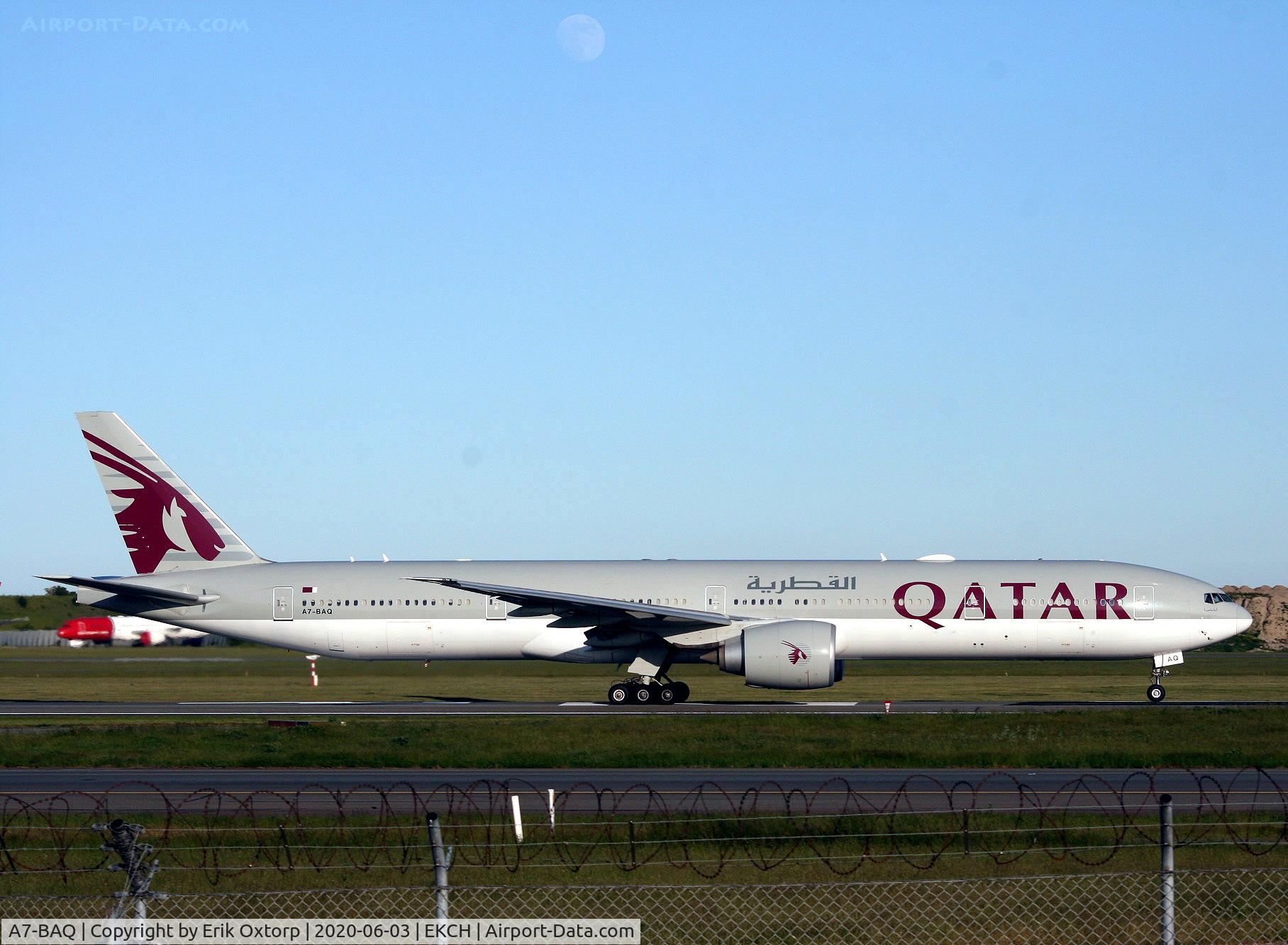 A7-BAQ, 2010 Boeing 777-3DZ/ER C/N 38247, A7-BAQ taking off rw 22R