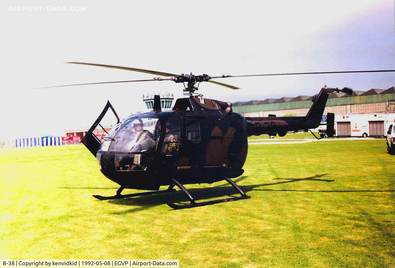 B-38, MBB Bo-105CB C/N S-238, At the World Helicopter Championships, Middle Wallop.