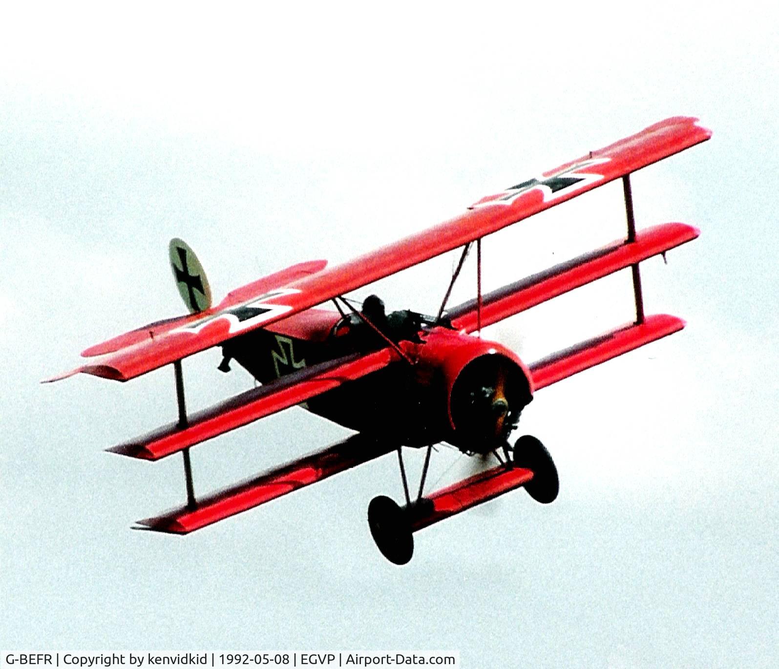 G-BEFR, 1976 Fokker Dr.1 Triplane Replica C/N WA1, At the World Helicopter Championships, Middle Wallop.