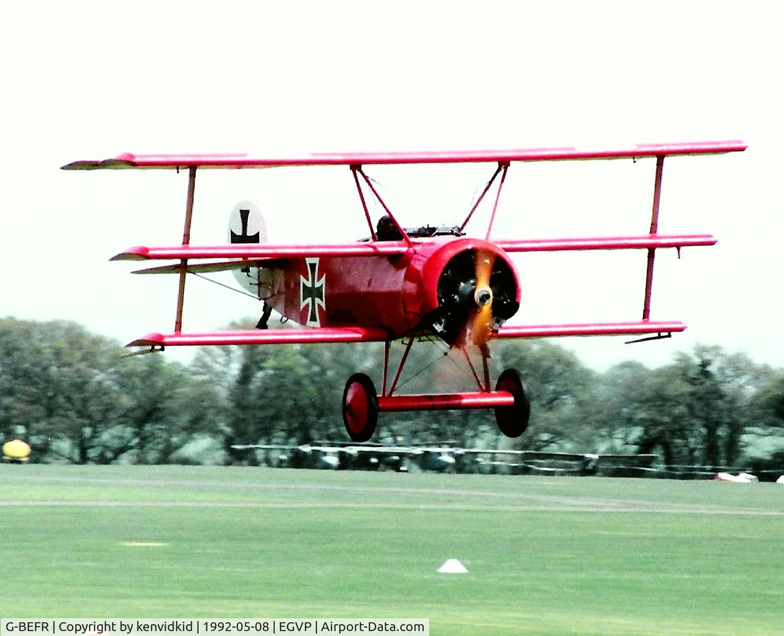 G-BEFR, 1976 Fokker Dr.1 Triplane Replica C/N WA1, At the World Helicopter Championships, Middle Wallop.