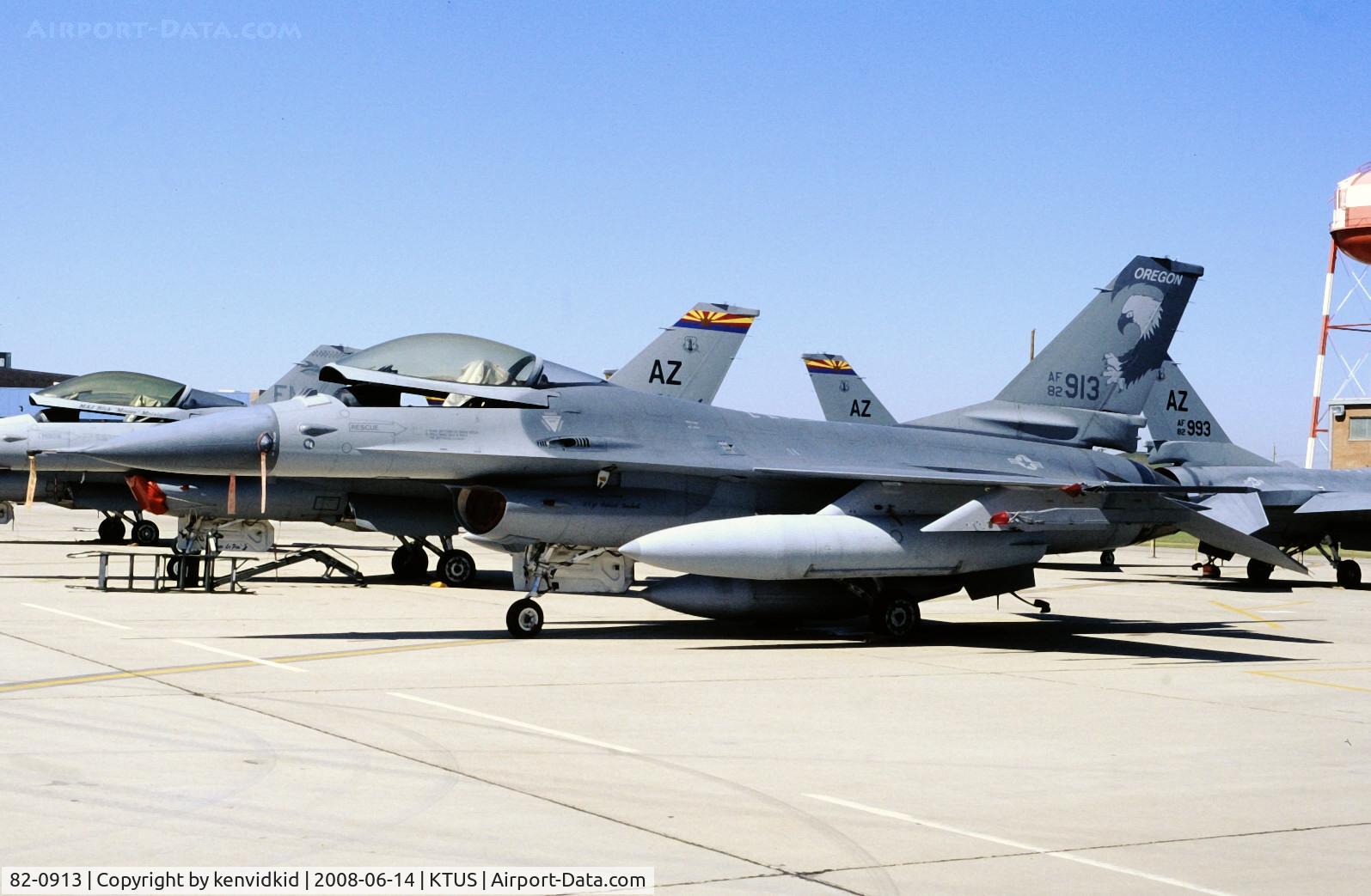 82-0913, 1982 General Dynamics F-16A C/N 61-506, At Tucson ANG base, circa 1993.