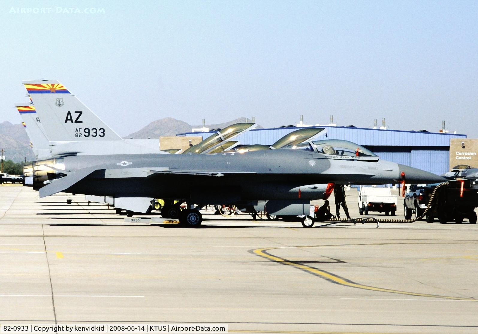 82-0933, 1982 General Dynamics F-16A C/N 61-526, At Tucson ANG base, circa 1993.