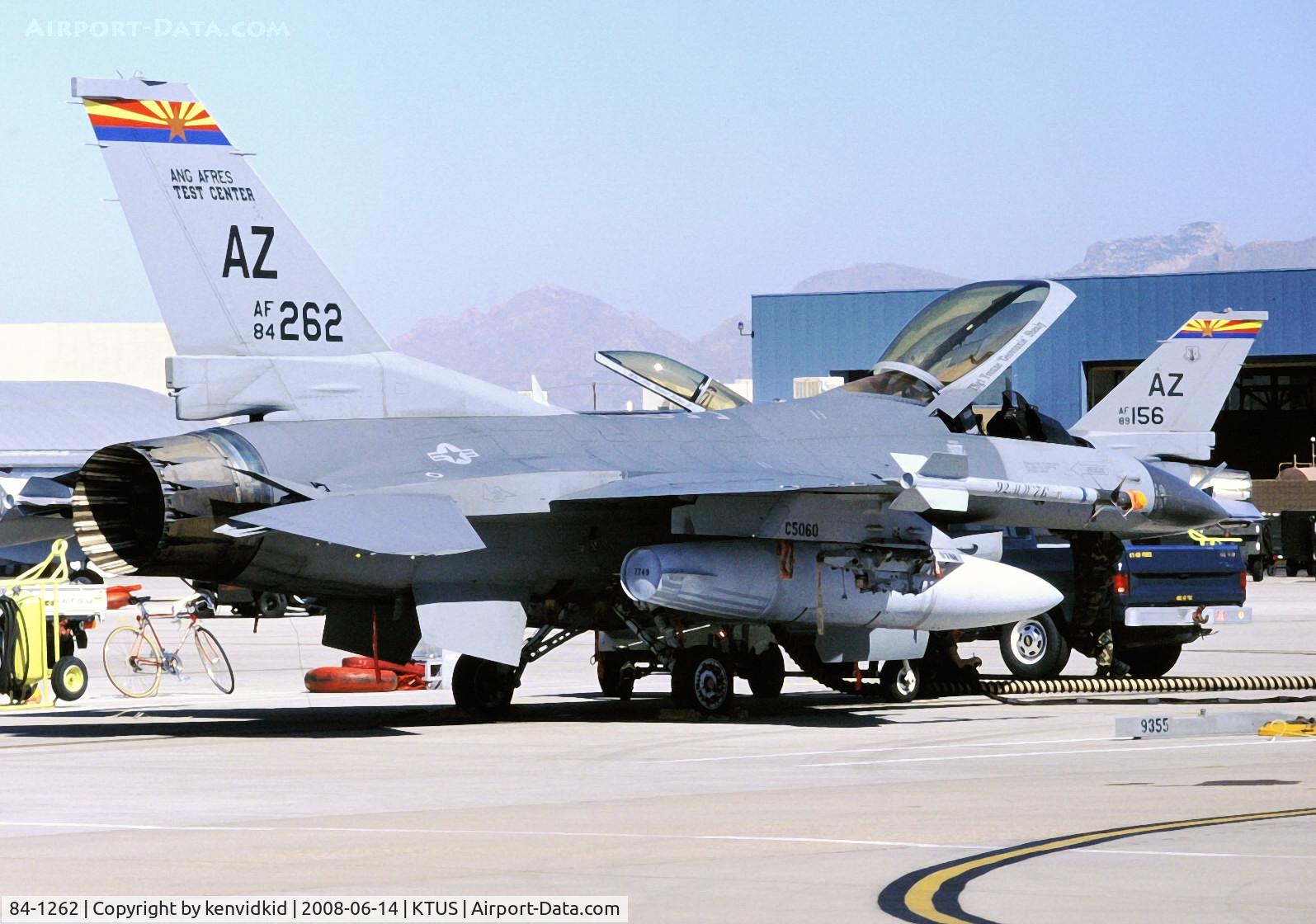 84-1262, 1984 General Dynamics F-16C Fighting Falcon C/N 5C-99, At Tucson ANG base, circa 1993.