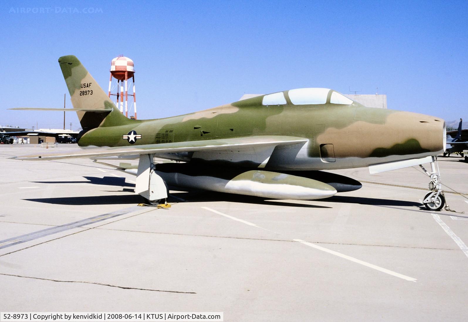 52-8973, Republic F-84F C/N Unknown, At Tucson ANG base, circa 1993.