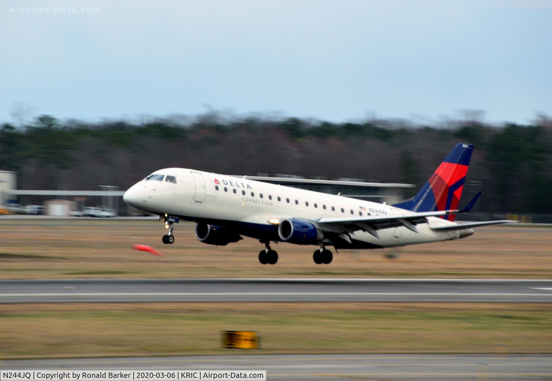 N244JQ, 2008 Embraer 175LR (ERJ-170-200LR) C/N 17000256, Landing RIC