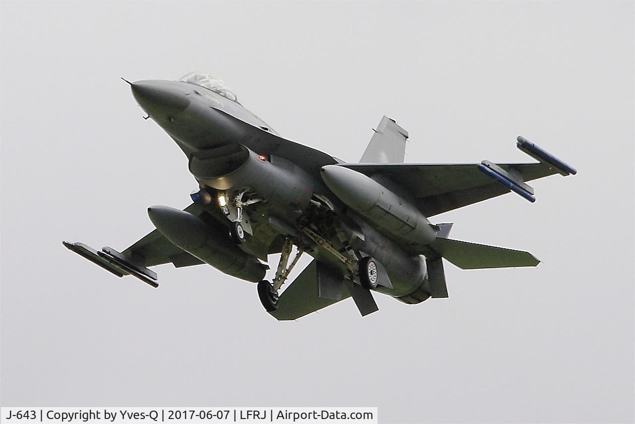 J-643, 1980 Fokker F-16AM Fighting Falcon C/N 6D-75, Fokker F-16AM Fighting Falcon, On final rwy 26, Landivisiau Naval Air Base (LFRJ) Tiger Meet 2017