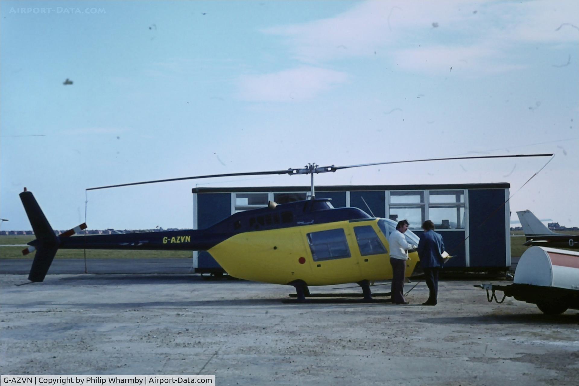 G-AZVN, 1972 Bell 206B JetRanger II C/N 759, Blackpool Airport March 1977