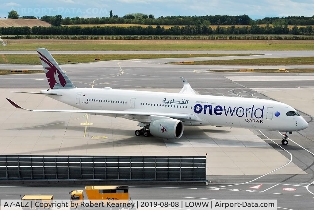 A7-ALZ, 2018 Airbus A350-941 C/N 143, Turning in to parking