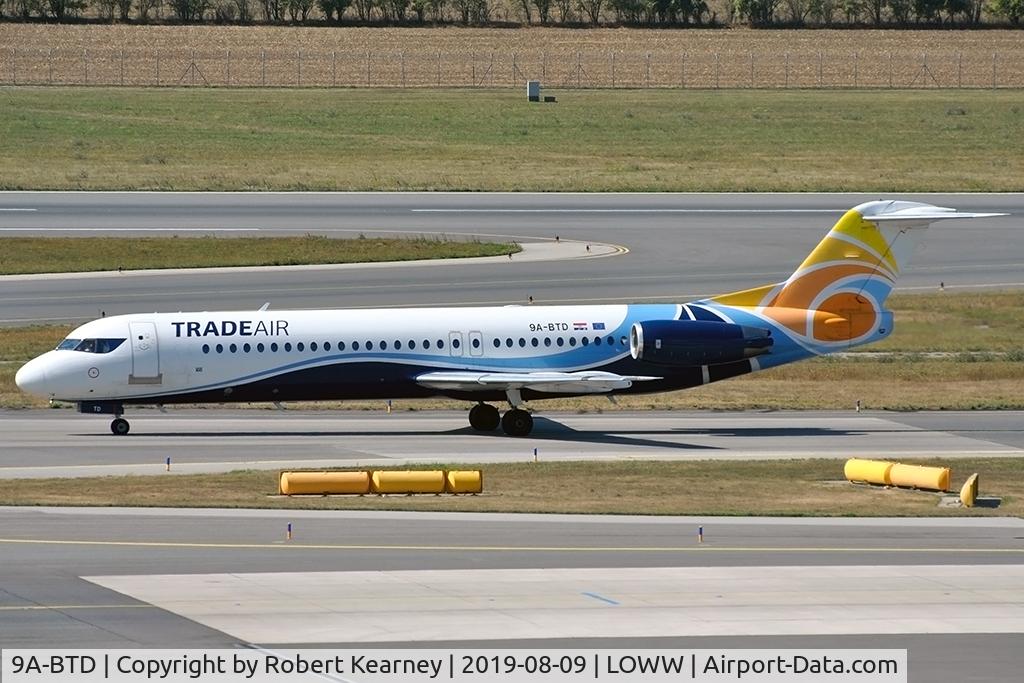 9A-BTD, 1992 Fokker 100 (F-28-0100) C/N 11407, Taxiing out for departure