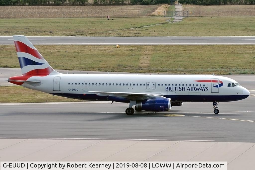 G-EUUD, 2002 Airbus A320-232 C/N 1760, Taxiing in after arrival