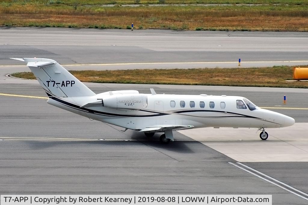 T7-APP, 2009 Cessna 525A CitationJet CJ2+ C/N 525A-0457, Taxiing in after arrival