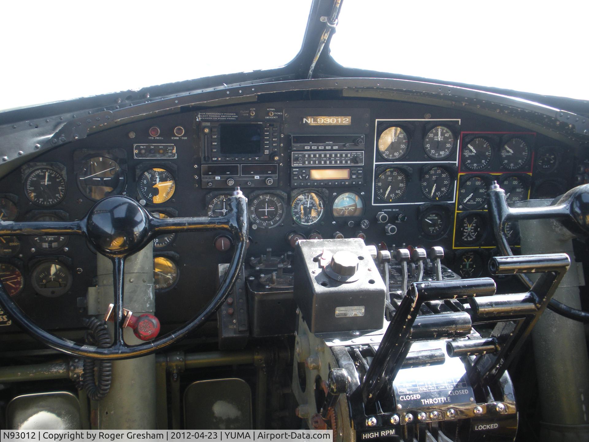 N93012, 1944 Boeing B-17G-30-BO Flying Fortress C/N 32264, Cockpit of 909 at Yuma Az.