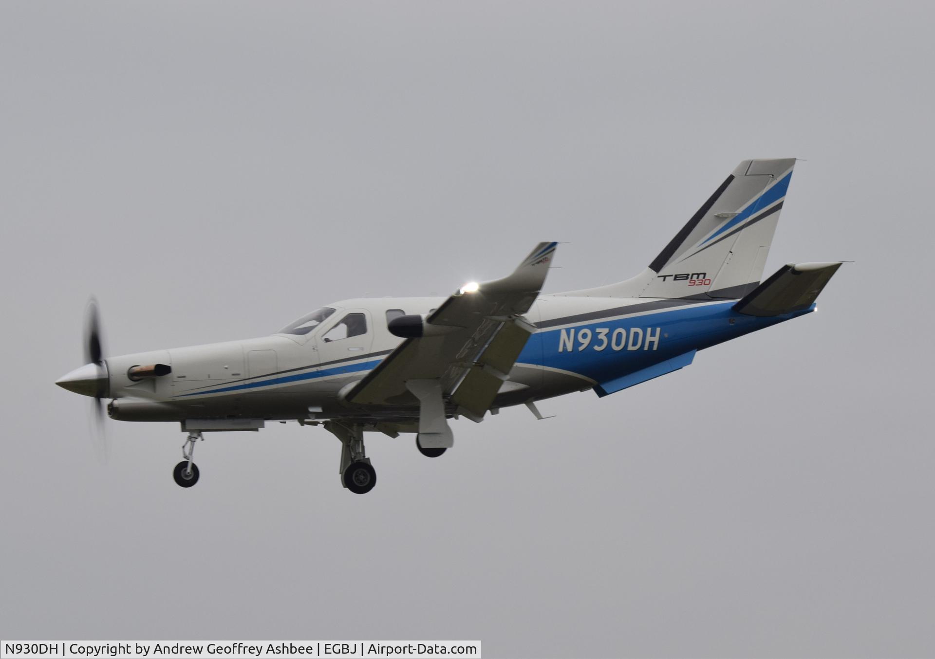 N930DH, 2018 Daher TBM-930 C/N 1257, N930DH landing at Gloucestershire Airport.
