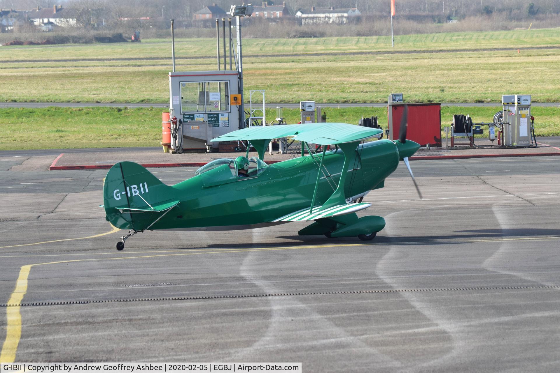 G-IBII, 1977 Pitts S-2A Special C/N 2147, G-IBII at Gloucestershire Airport.