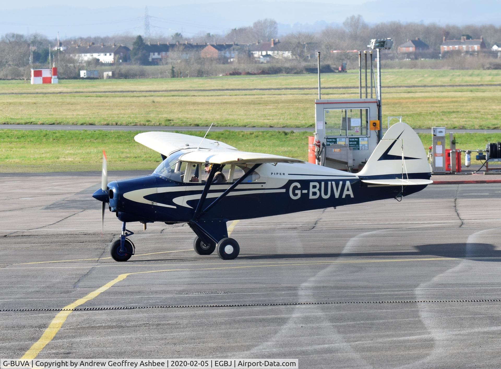 G-BUVA, 1959 Piper PA-22-135 Tri-Pacer C/N 22-1301, G-BUVA at Gloucestershire Airport.