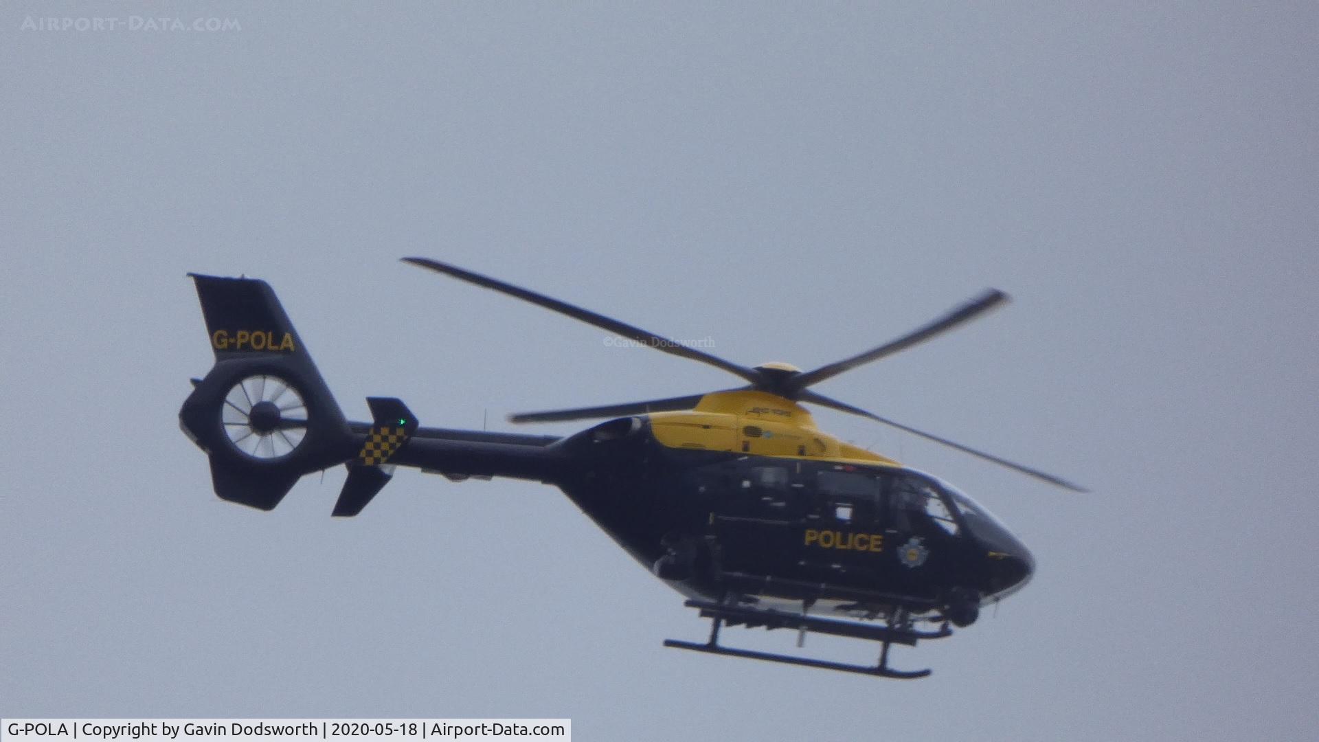 G-POLA, 2010 Eurocopter EC-135P-2+ C/N 877, G-POLA over Darlington on Monday 18th May 2020