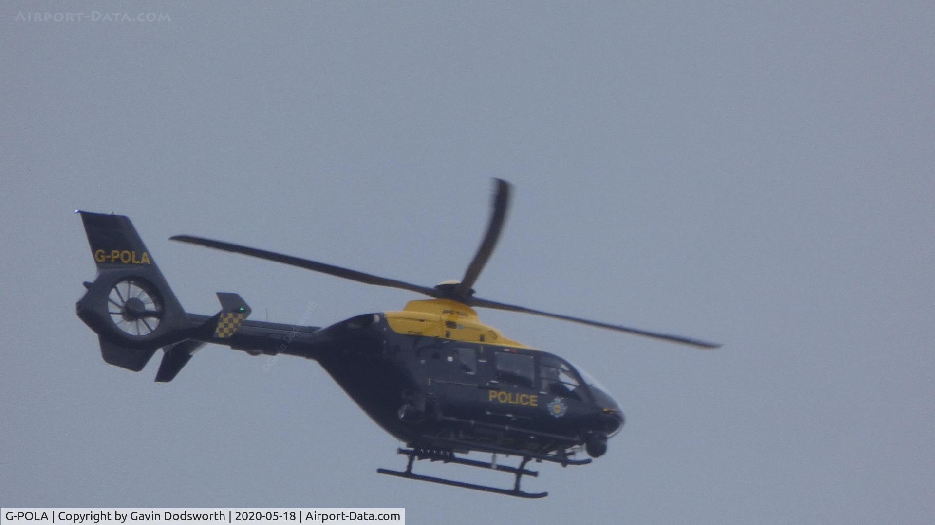 G-POLA, 2010 Eurocopter EC-135P-2+ C/N 877, G-POLA over Darlington on Monday 18th May 2020