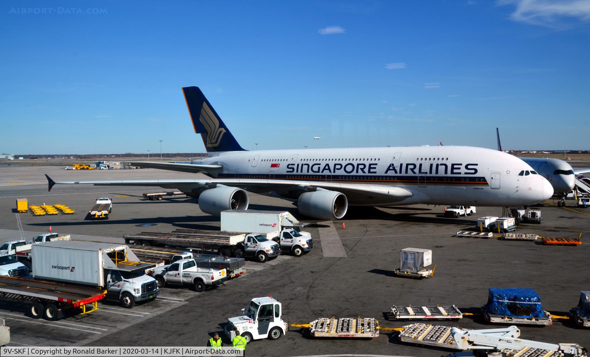 9V-SKF, 2008 Airbus A380-841 C/N 012, Parked JFK