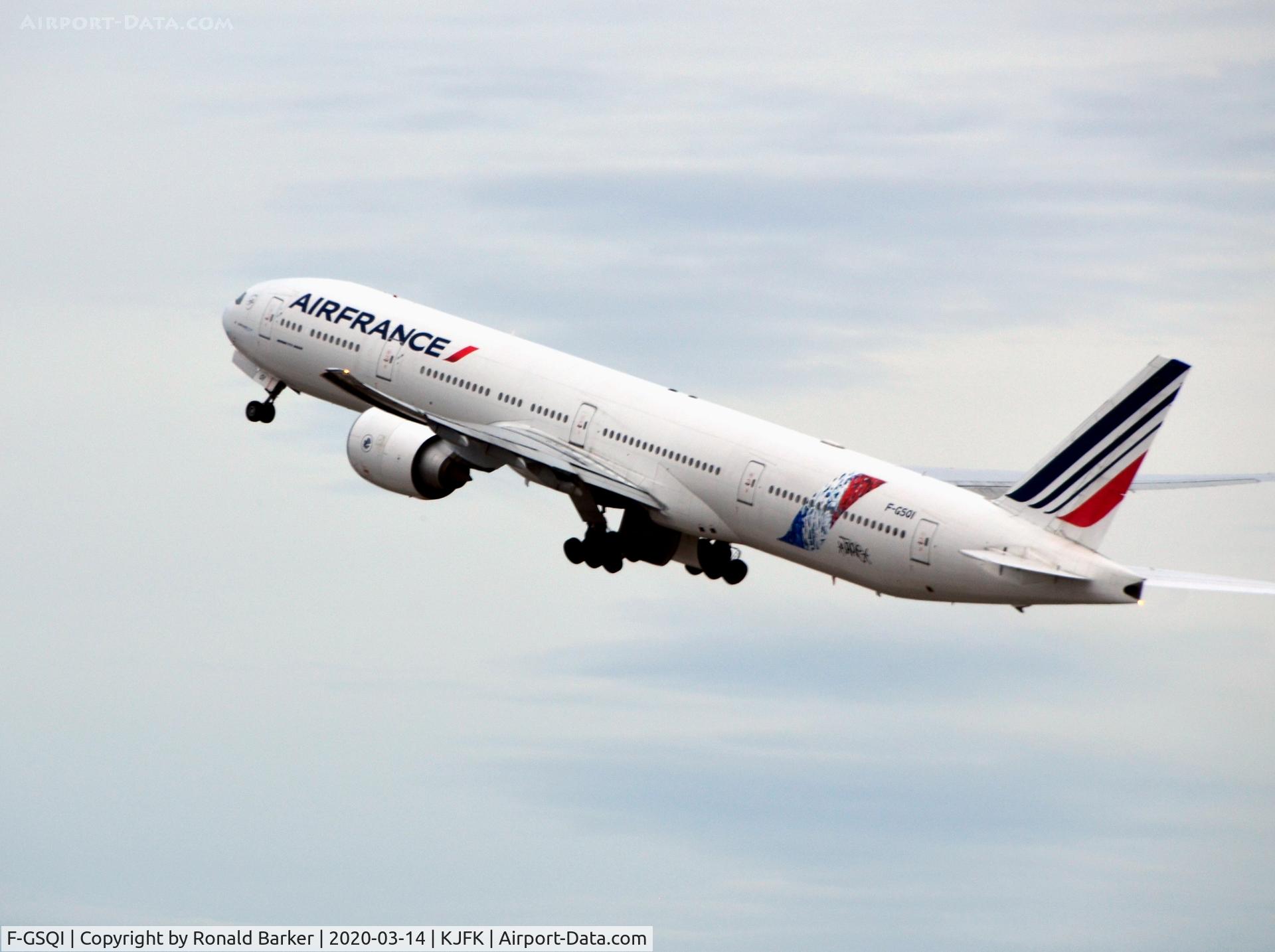 F-GSQI, 2005 Boeing 777-328/ER C/N 32725, Takeoff JFK