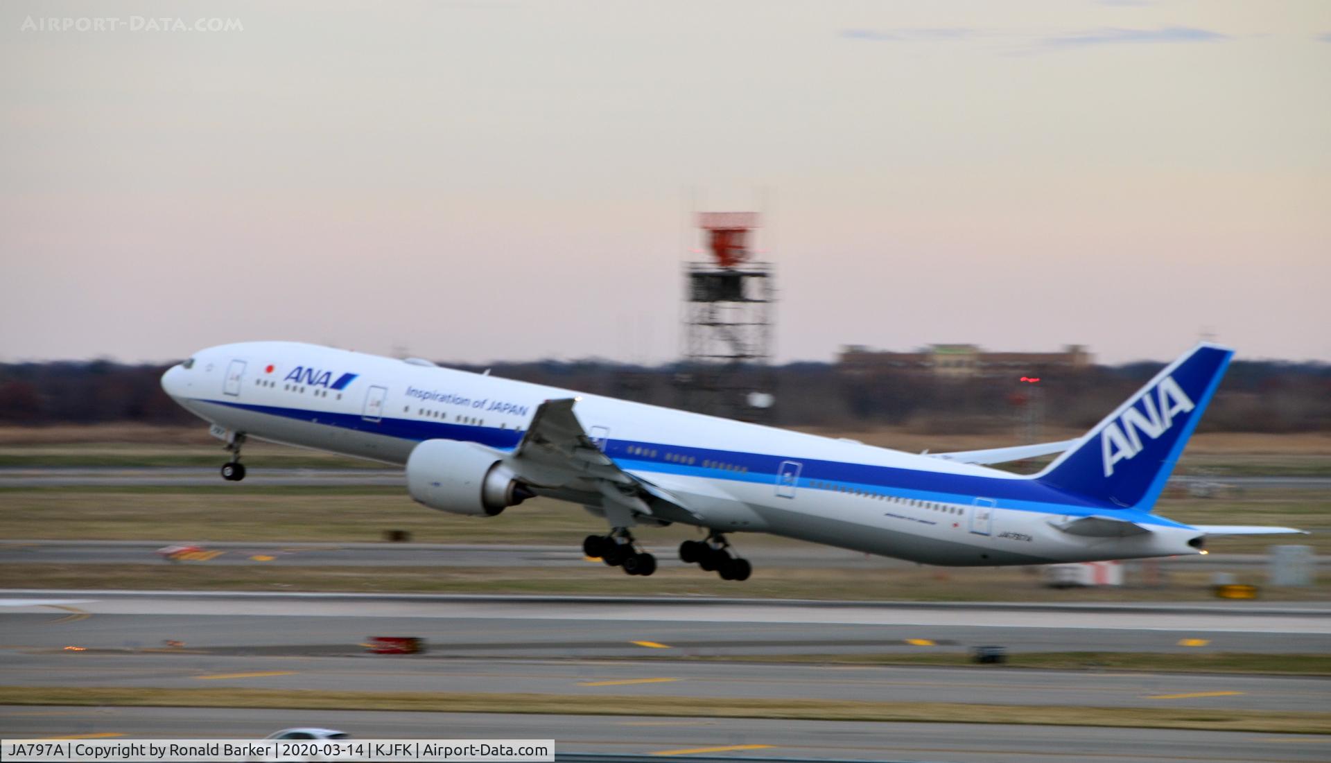 JA797A, 2019 Boeing 777-381/ER C/N 61516, Takeoff JFK