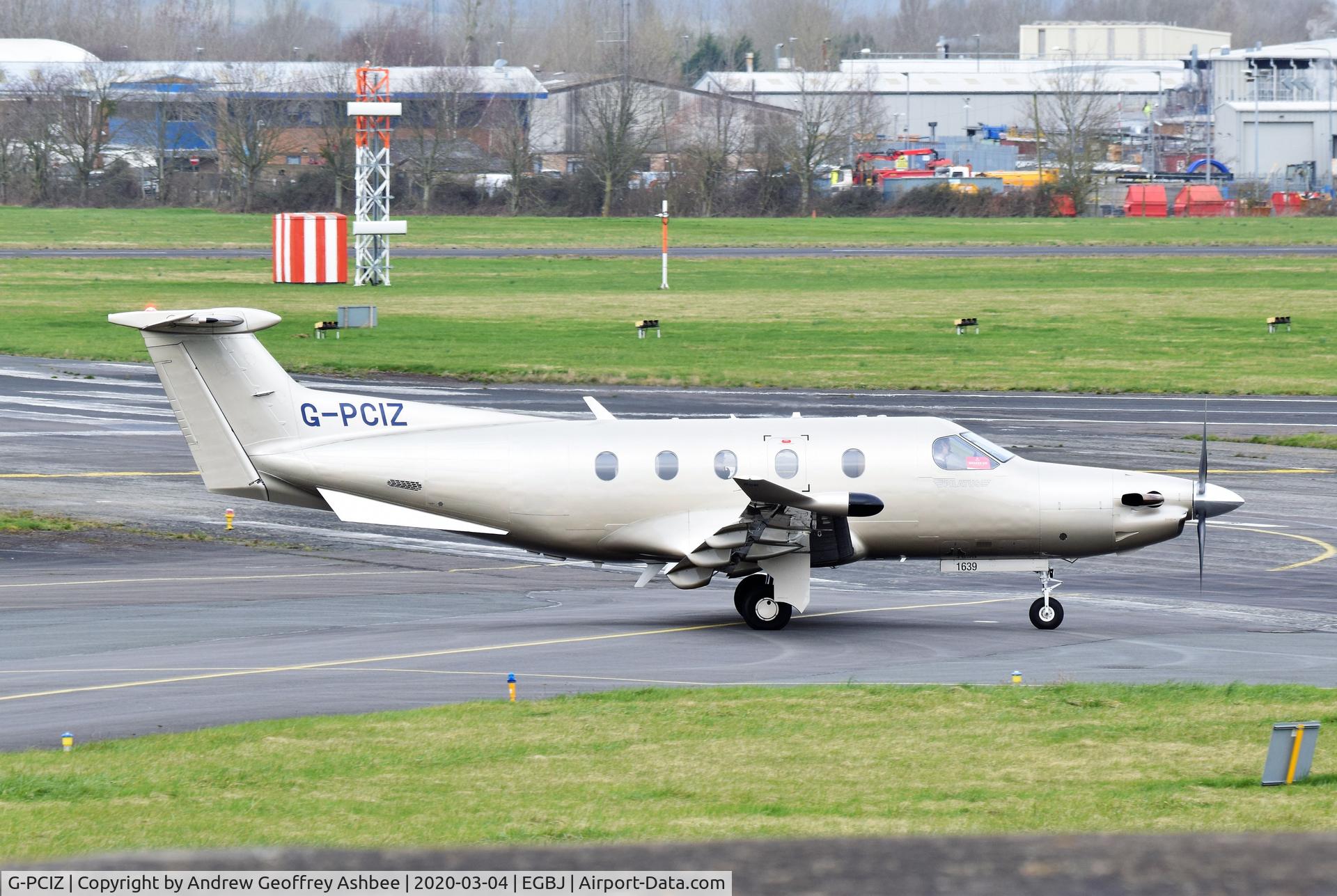 G-PCIZ, 2016 Pilatus PC-12/47E C/N 1639, G-PCIZ at Gloucestershire Airport.