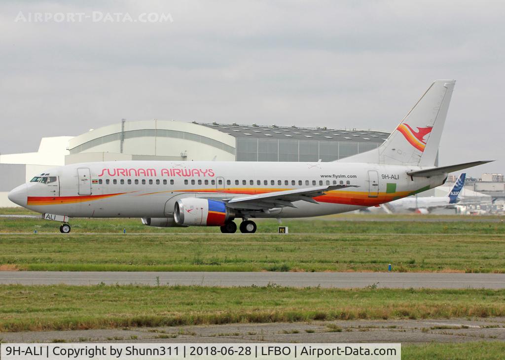 9H-ALI, 1997 Boeing 737-36N C/N 28668, Taxiing holding point for departure to LFBF...