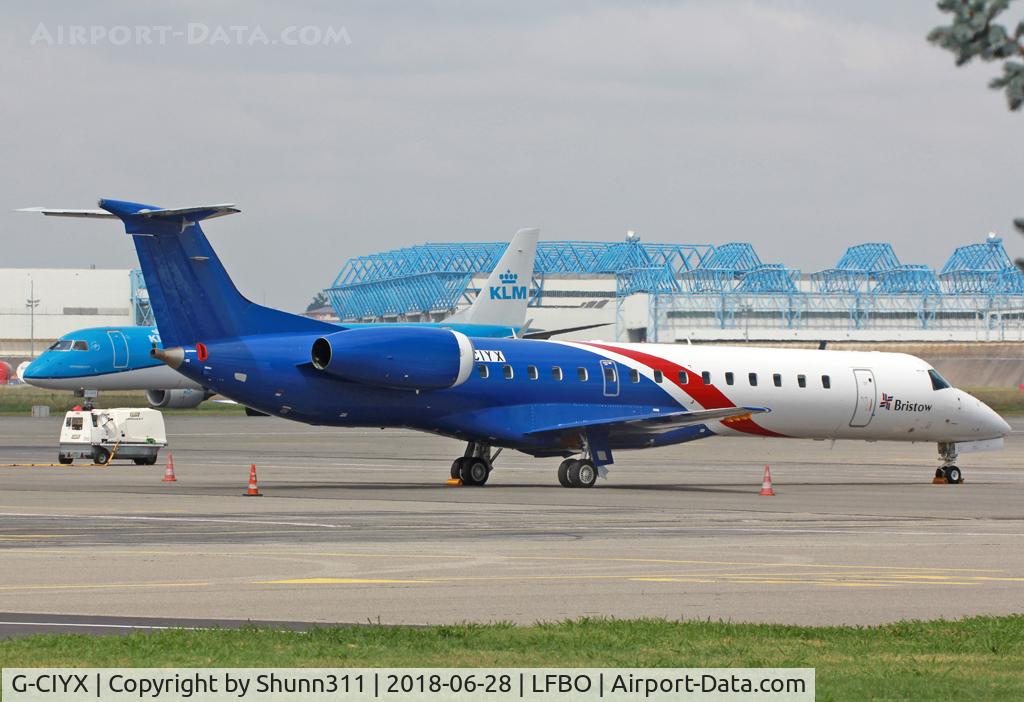 G-CIYX, 2002 Embraer ERJ-145LU (EMB-145LU) C/N 145601, Parked at the General Aviation area... 'Bristow' titles