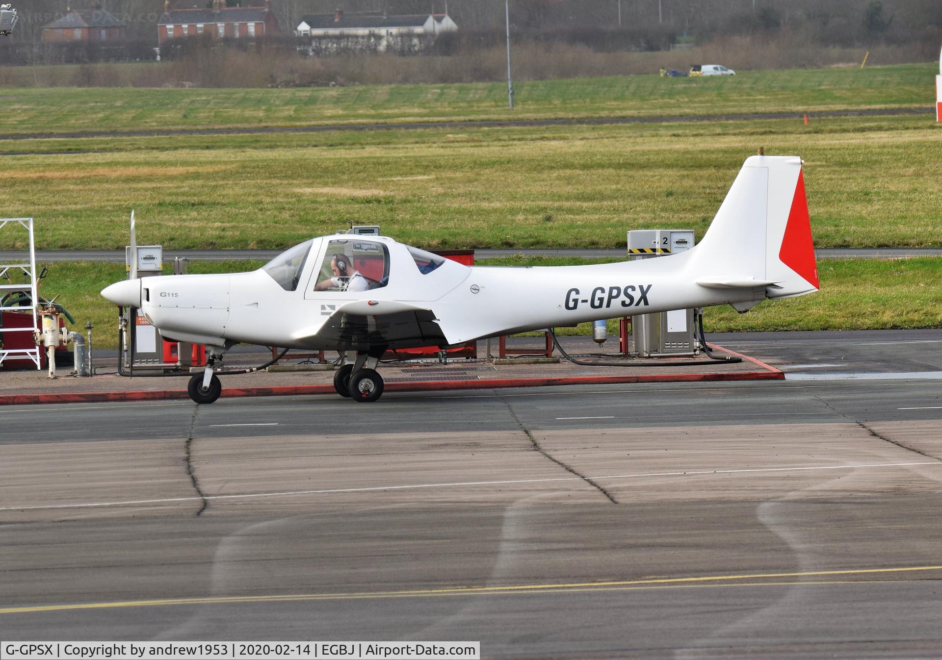 G-GPSX, 1988 Grob G-115A C/N 8040, G-GPSX at Gloucestershire Airport.