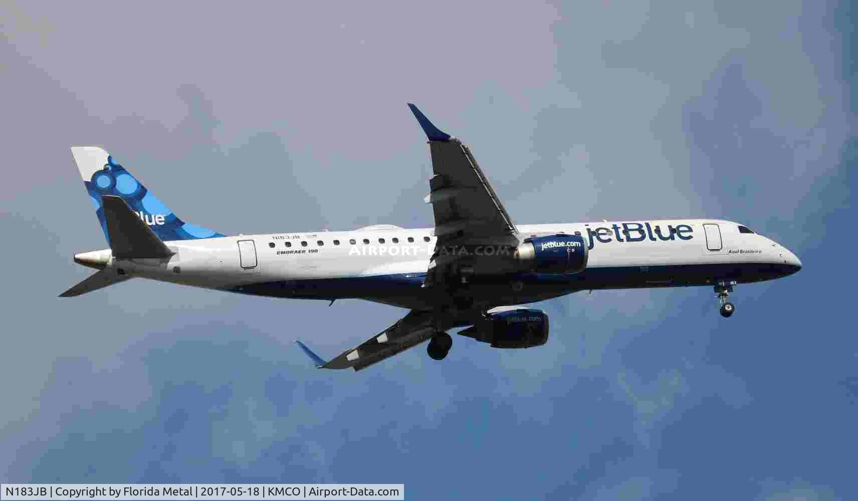 N183JB, 2005 Embraer 190AR (ERJ-190-100IGW) C/N 19000007, MCO 2017