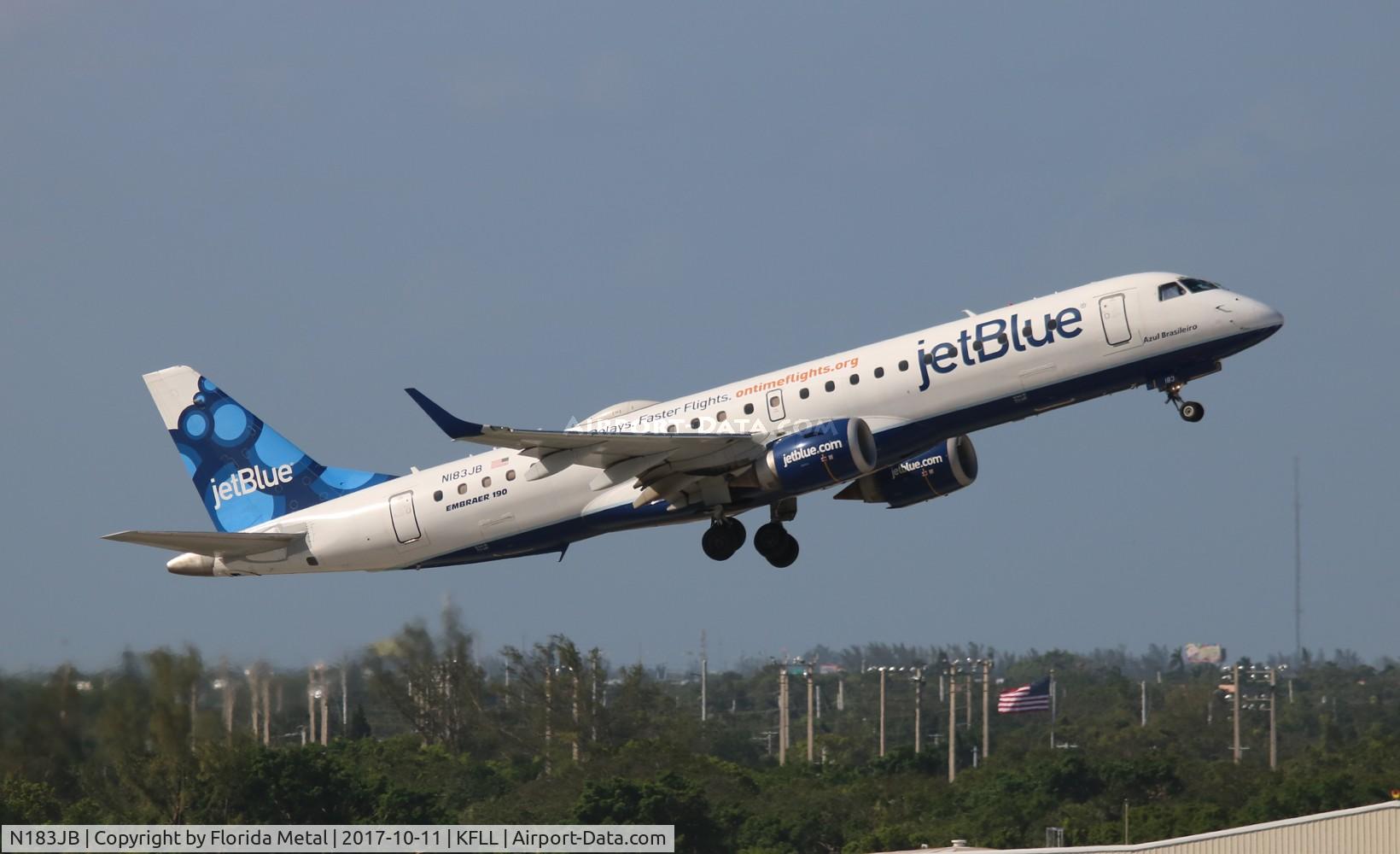N183JB, 2005 Embraer 190AR (ERJ-190-100IGW) C/N 19000007, FLL 2017