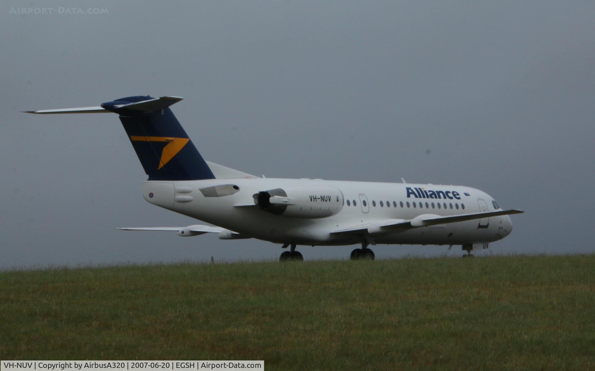 VH-NUV, 1995 Fokker 70 (F-28-0070) C/N 11554, Stored at Norwich