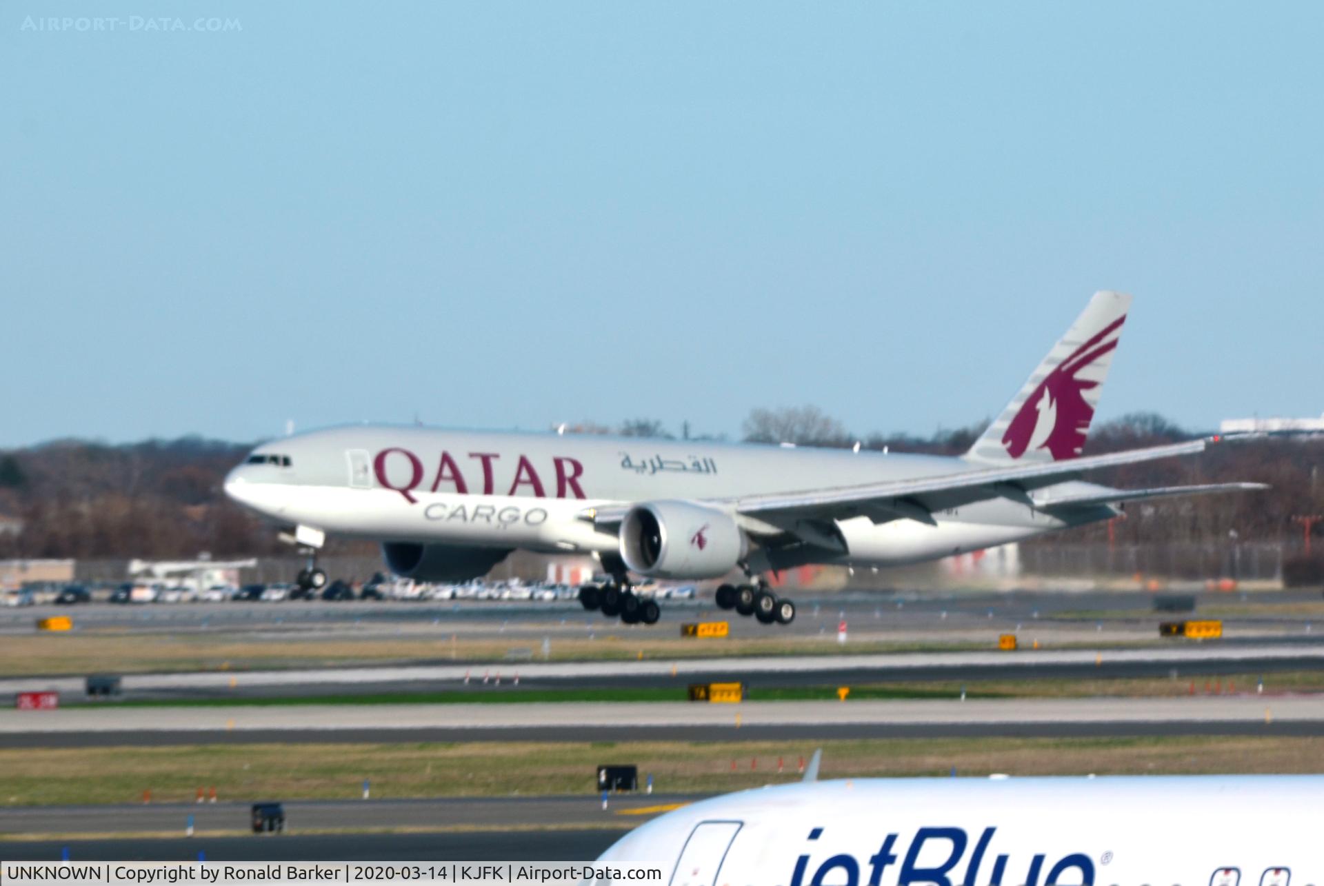 UNKNOWN, Miscellaneous Various C/N unknown, Qatar B777 freighter landing JFK