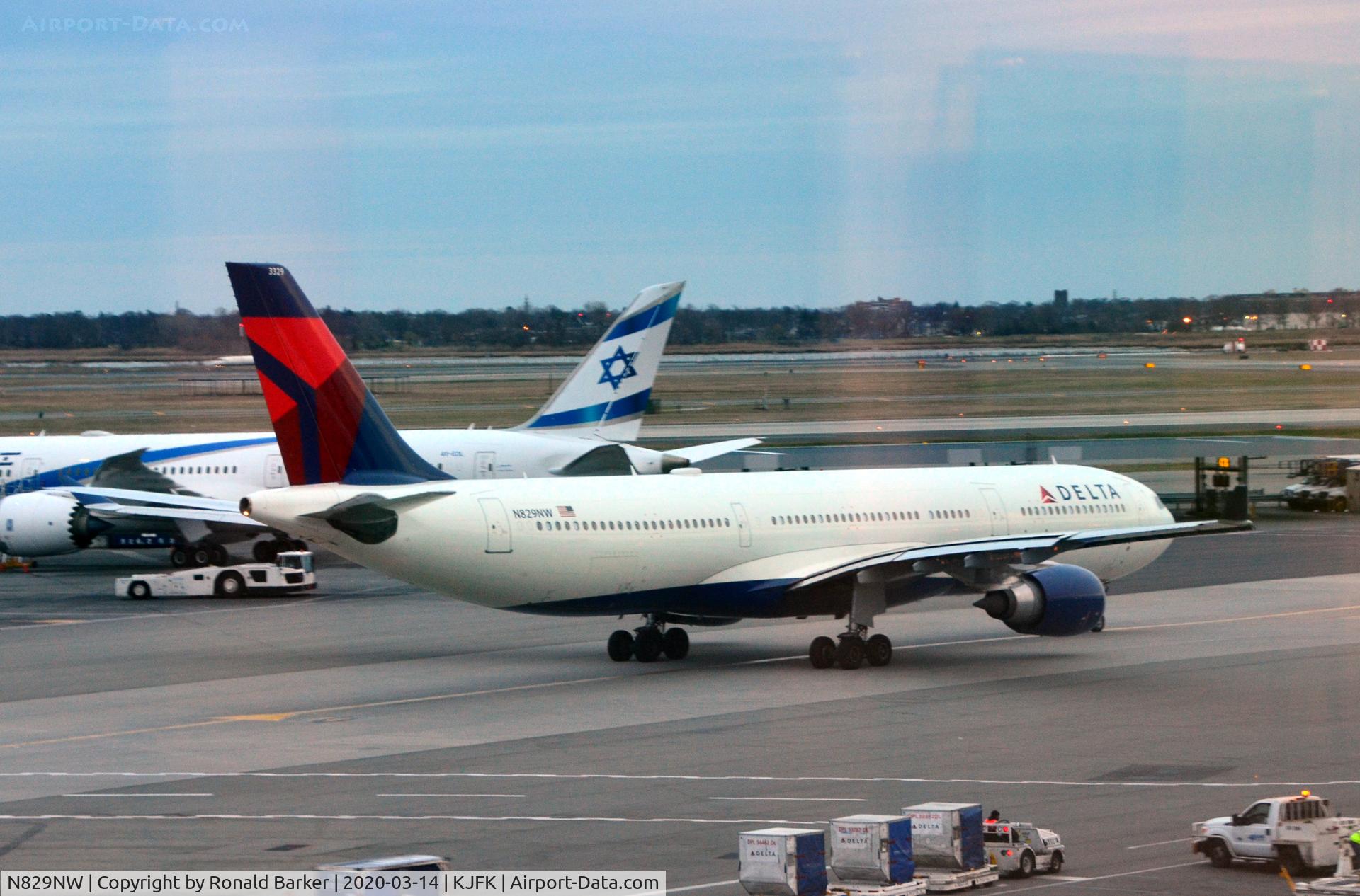 N829NW, 2016 Airbus A330-302 C/N 1721, Taxi for takeoff JFK