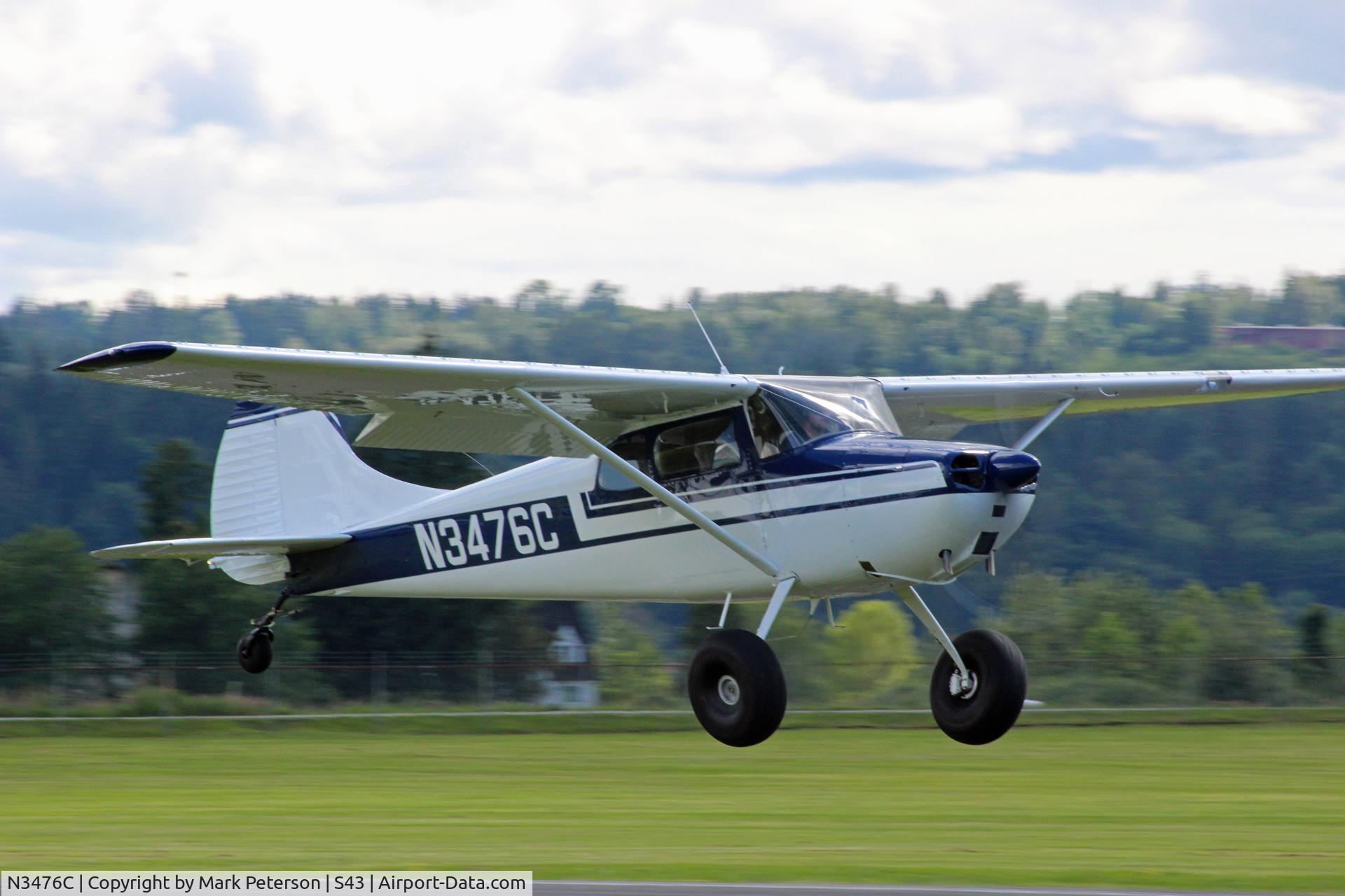 N3476C, 1954 Cessna 170B C/N 26519, Takeoff on 33R Harvey Field