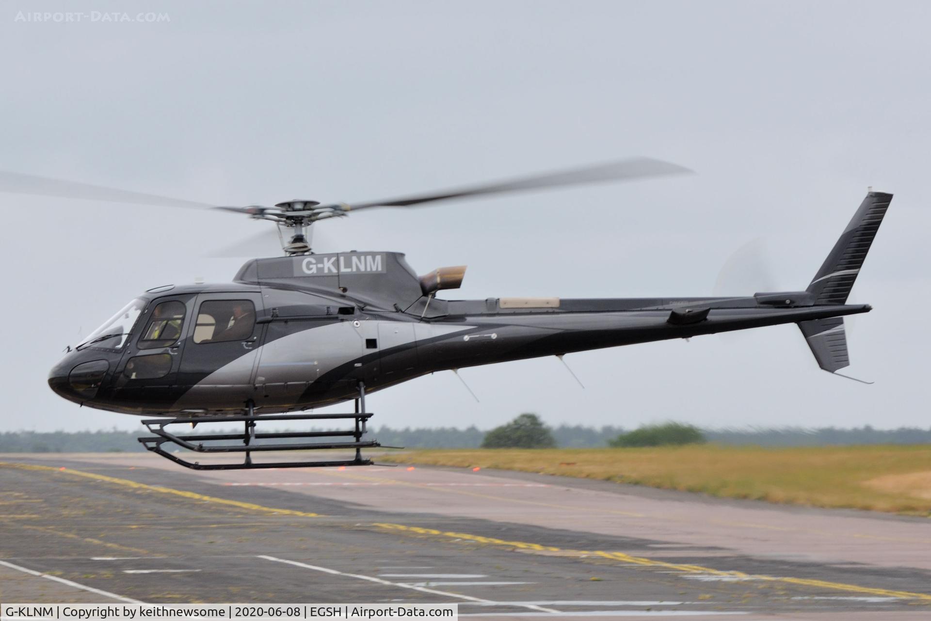 G-KLNM, 2014 Eurocopter AS-350B-3 Ecureuil Ecureuil C/N 7827, Arriving at Norwich from Beccles.