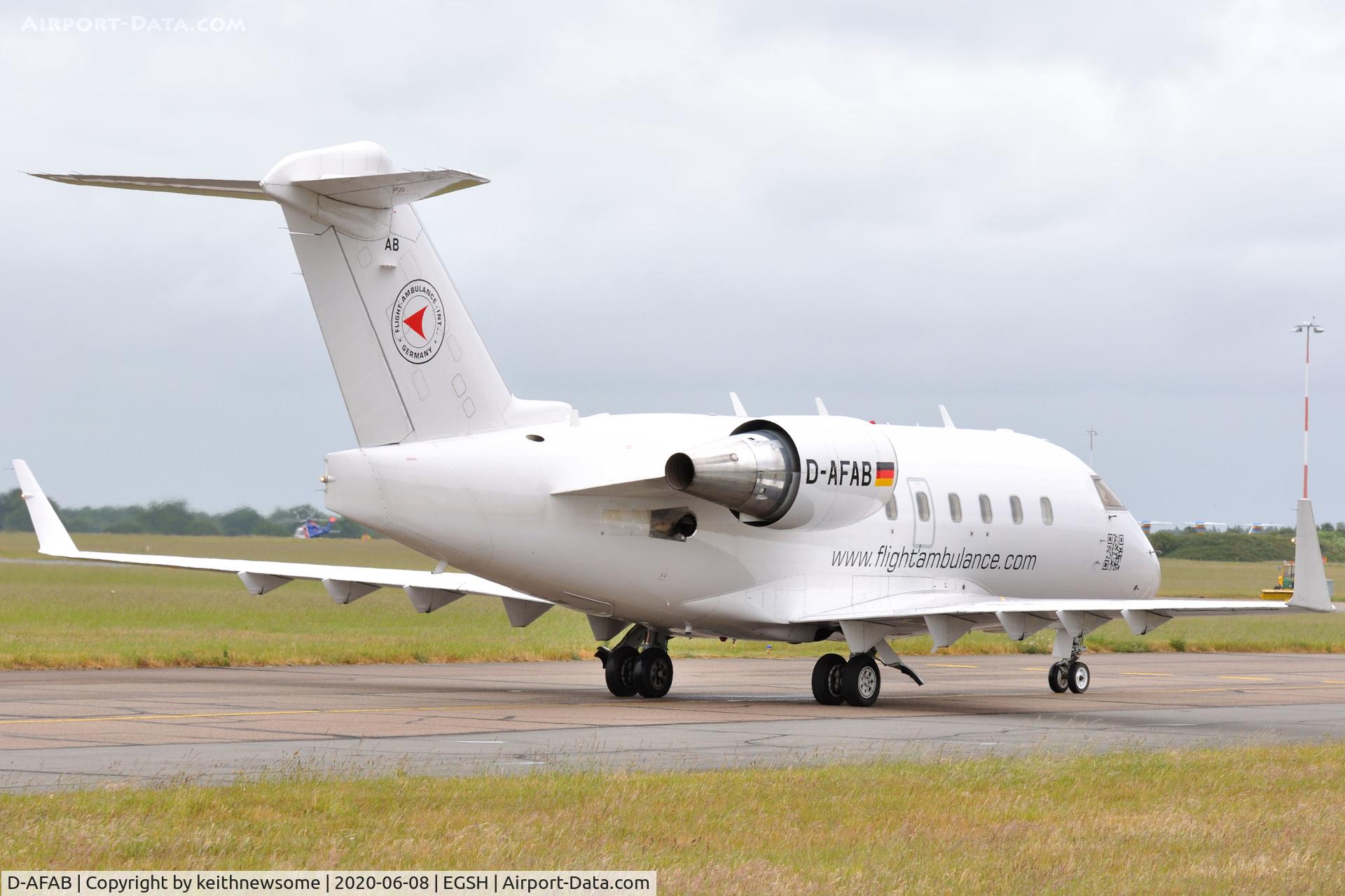 D-AFAB, 1998 Bombardier Challenger 604 (CL-600-2B16) C/N 5378, Arriving at Norwich from Nuremberg.