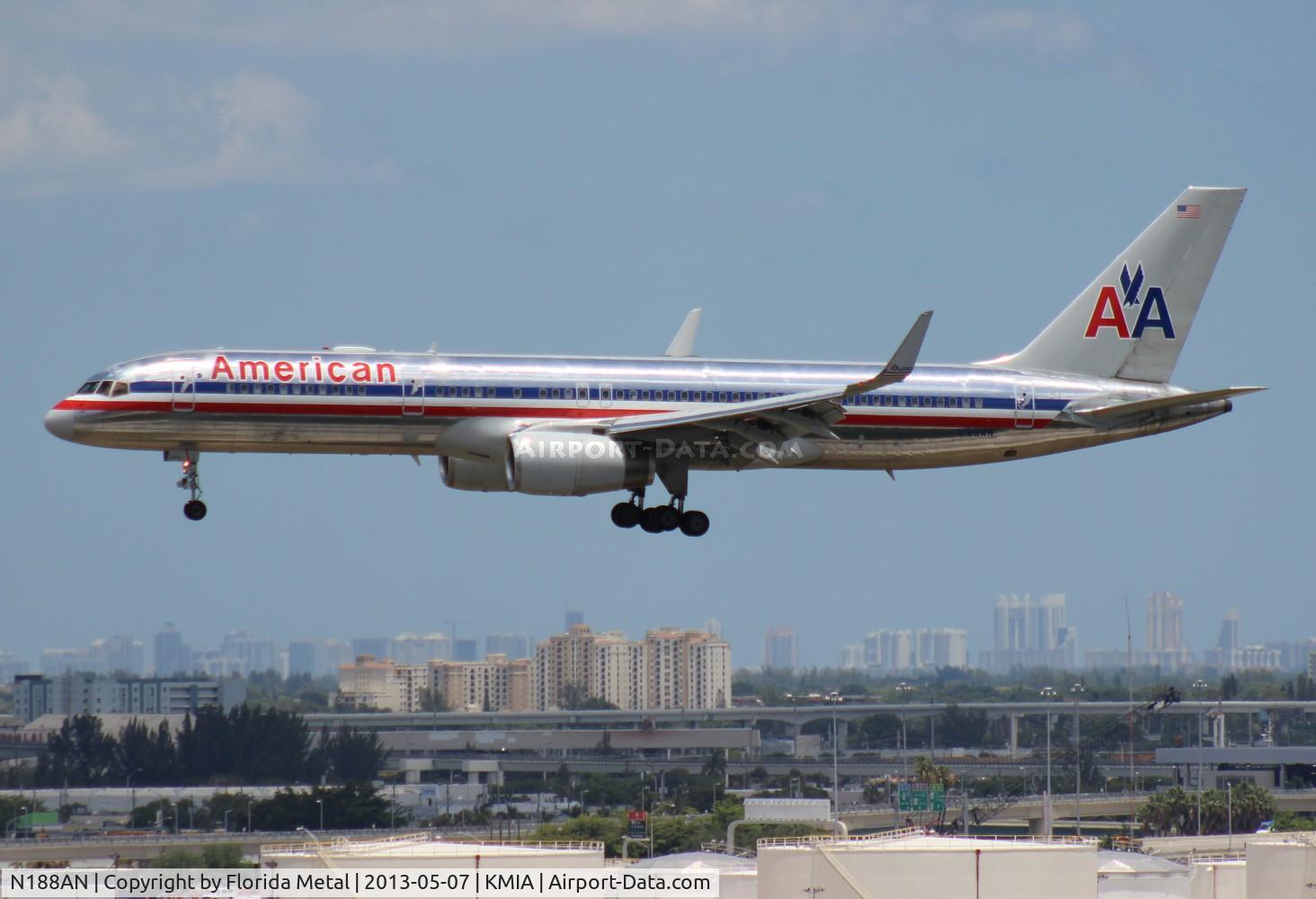 N188AN, 2001 Boeing 757-223 C/N 32382, MIA 2013