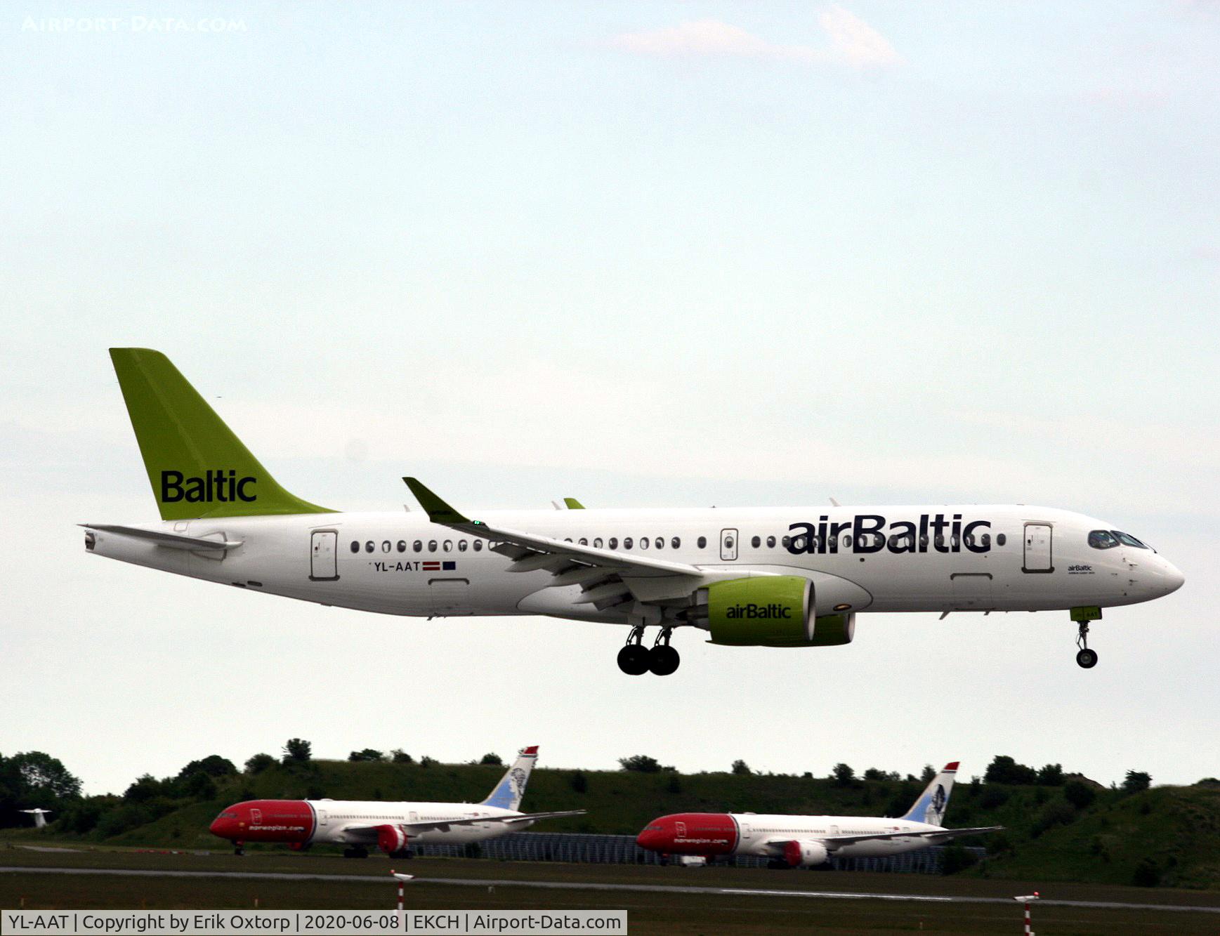 YL-AAT, 2019 Airbus A220-300 C/N 55055, YL-AAT landed rw 22R