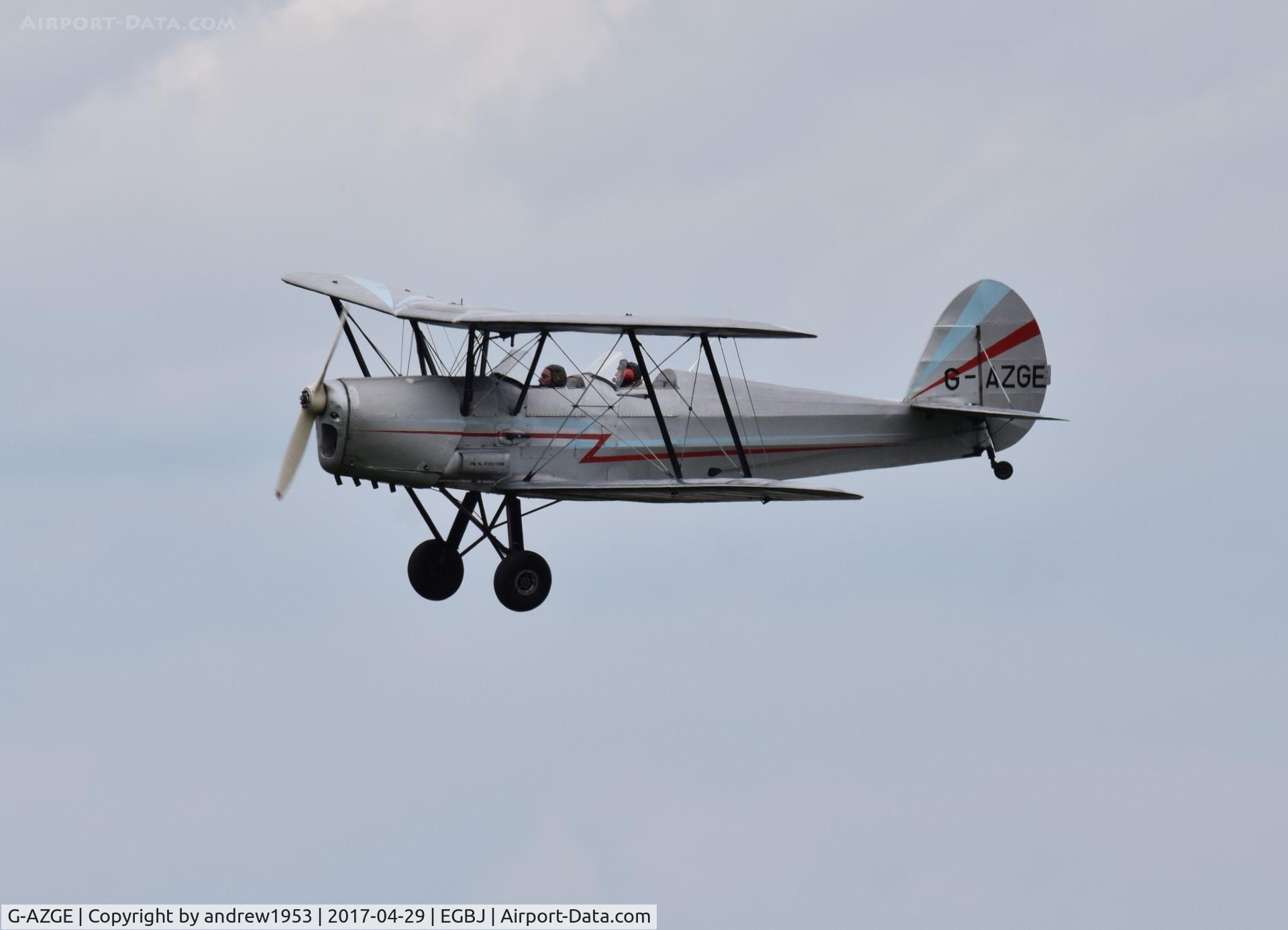 G-AZGE, 1947 Stampe-Vertongen SV-4C C/N 576, G-AZGE landing at Gloucestershire Airport.