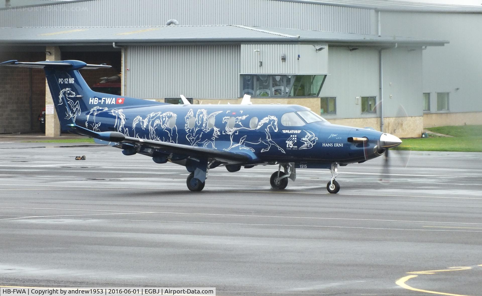 HB-FWA, 2015 Pilatus PC-12/47E C/N 1515, HB-FWA at Gloucestershire Airport.