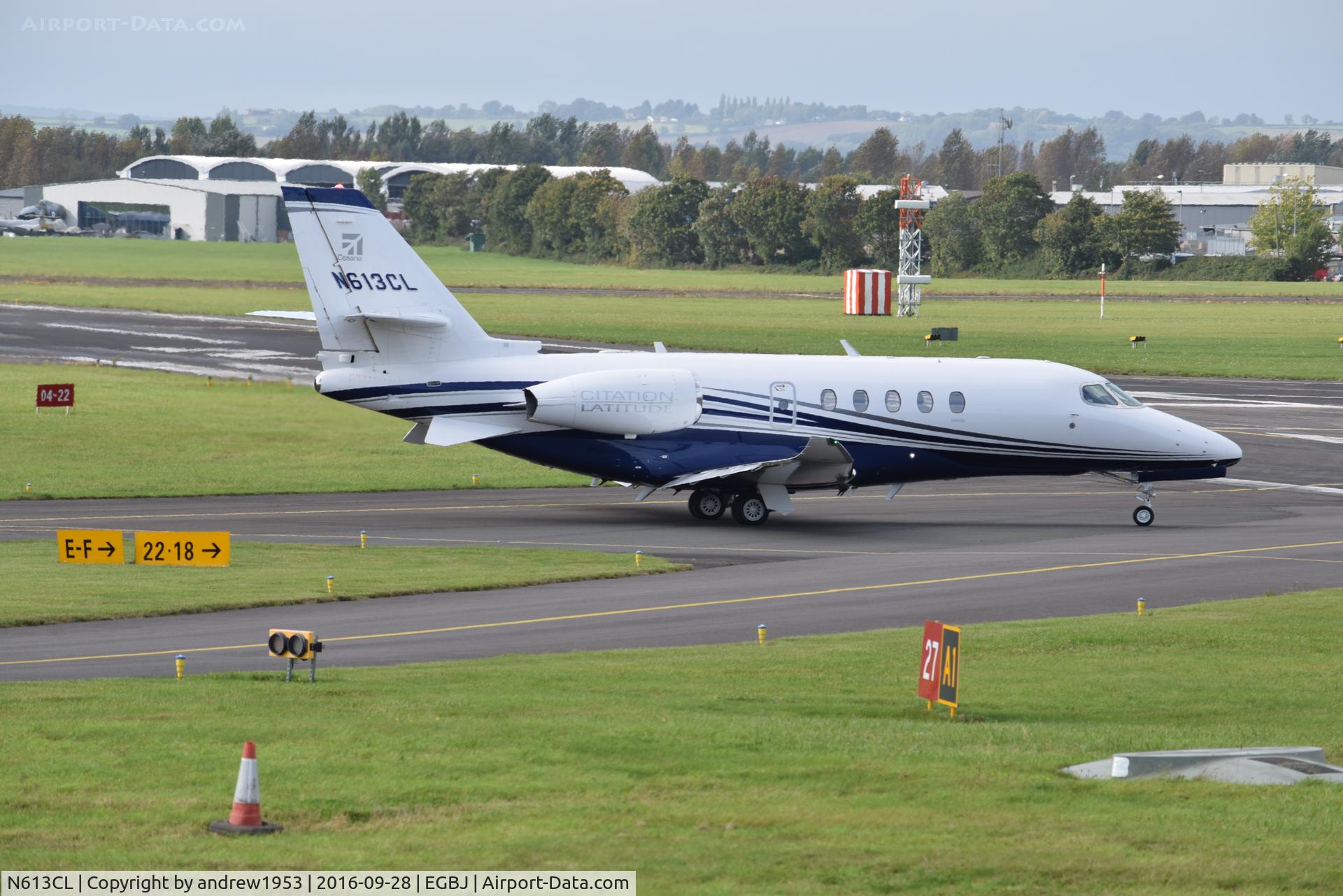 N613CL, 2016 Cessna 680A Citation Latitude C/N 680A-0013, N613CL at Gloucestershire Airport.