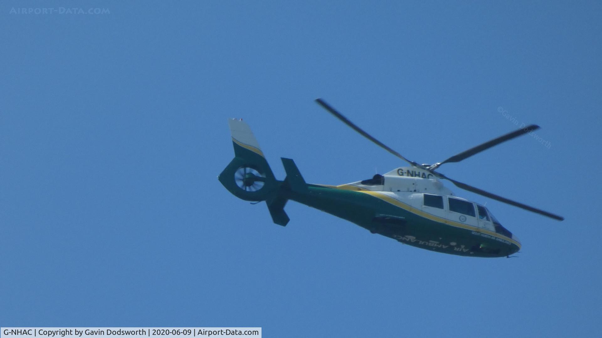 G-NHAC, 1996 Eurocopter AS-365N-2 Dauphin 2 C/N 6497, Westbound over Darlington on June 9th 2020